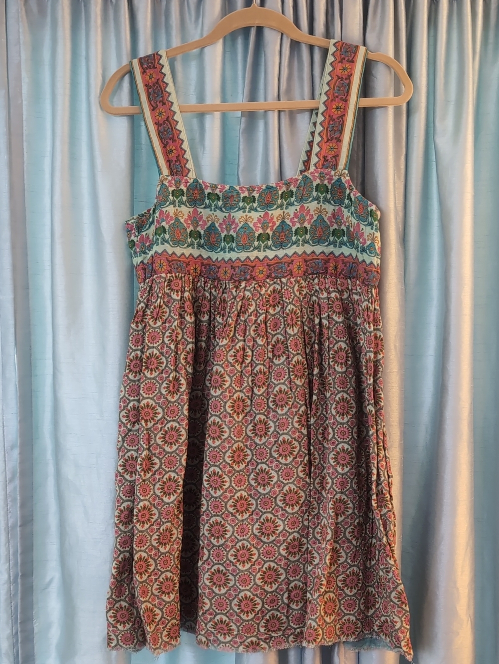 NATURAL LIFE Coral Floral Boho Dress NWT Cotton!